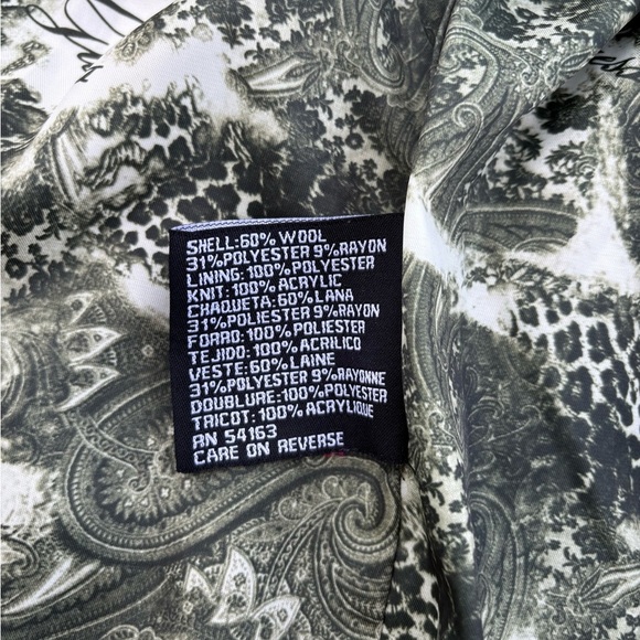 Guess Olive Green Wool Blend Double Breasted Pea Coat Womens XL *Button Missing* - Picture 7 of 10